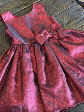 H&M Red Sparkle Bow Party Dress - Holiday Christmas Valentines Little Girls 4T